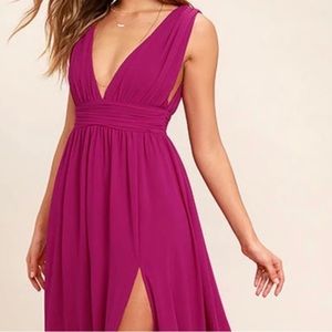 NWT Magenta Lulus Heavenly Hues Maxi Dress Size S
